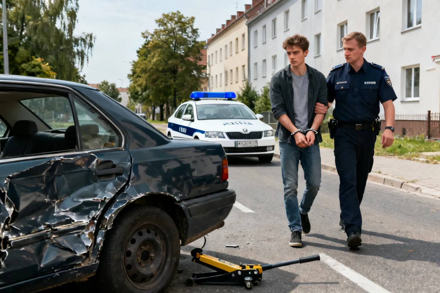 21-letni mężczyzna zniszczył BMW lewarkiem. Zatrzymanie w powiecie lubańskim