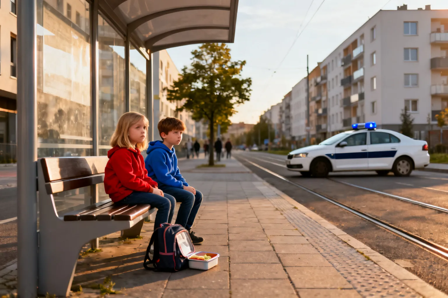 Dwoje dzieci bez opieki na przystanku we Wrocławiu